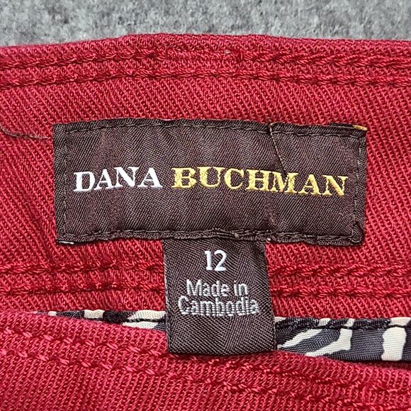Dana Buchman Pants Womens 12 Red Allure Modern Chic Straight Stretch Cotton New - Picture 5 of 10